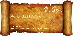 Verb Szilárd névjegykártya
