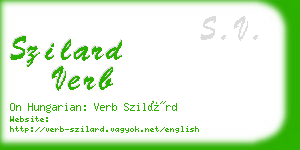 szilard verb business card